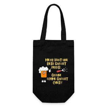Citation humoristique pour amateur de bière - Sac à bouteille - noir - Devant