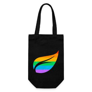 Gay Pride Parade LGBTQ+ Rainbow Flag Body Positive - Geschenkbeutel für Flaschen - Schwarz - Vorne