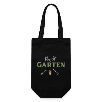 Projekt Garten Gärtnerin Gärtner - Geschenkbeutel für Flaschen - Schwarz - Vorne