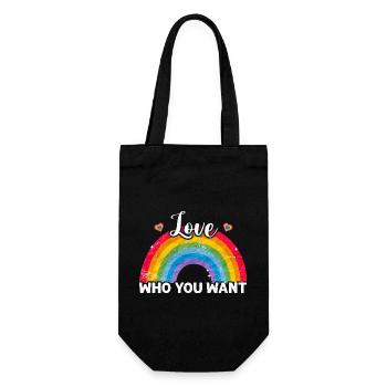 Aimez qui vous voulez Gay Pride LGBT Arc-en-ciel LGBTQ - Sac à bouteille - noir - Devant