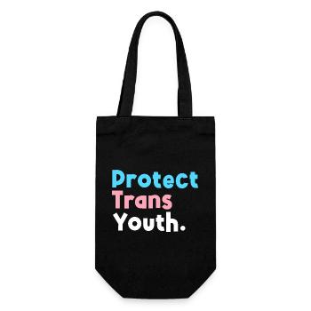 Protect Trans Youth Transgender LGBT Pride - Gift Bag for Bottles - black - Front