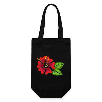Schöne, bunte phantasie Blüte. Blume rot, organe - Geschenkbeutel für Flaschen - Schwarz - Vorne