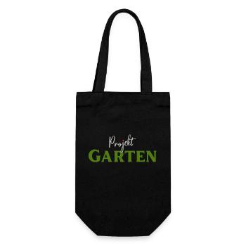 Projekt Garten Gärtnerin Gärtner - Geschenkbeutel für Flaschen - Schwarz - Vorne