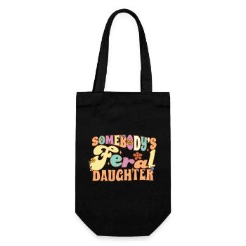 Somebody’s Feral Daughter Wild Family Pun Groovy - Sac à bouteille - noir - Devant