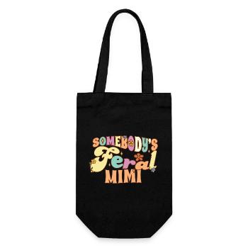 Somebody's Feral Mimi Funny Family Groovy Grandma - Geschenkbeutel für Flaschen - Schwarz - Vorne