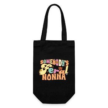 Somebody's Feral Nonna Italian Grandma Funny - Geschenkbeutel für Flaschen - Schwarz - Vorne