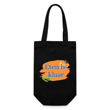 Eten is klaar - Geschenkbeutel für Flaschen - Schwarz - Vorne