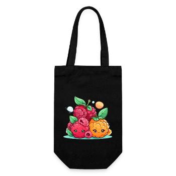 Les framboises kawaii - Sac à bouteille - noir - Devant
