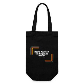 Keine Antwort sind 2 graue Haken | Shirt, Idee - Geschenkbeutel für Flaschen - Schwarz - Vorne