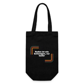 Reden ist wie Schweigen, nur lauter | Shirt - Geschenkbeutel für Flaschen - Schwarz - Vorne