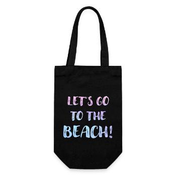 lets go to the beach pastell blau violett - Geschenkbeutel für Flaschen - Schwarz - Vorne