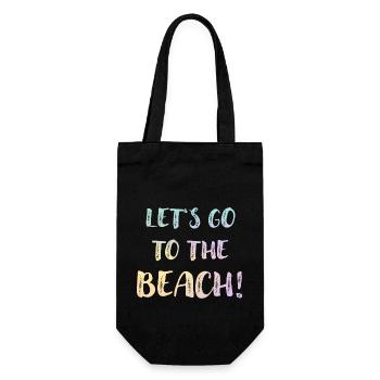 lets go to the beach – pastell farbe urlaub strand - Geschenkbeutel für Flaschen - Schwarz - Vorne