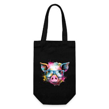 Jim the pig - Gift Bag for Bottles - black - Front