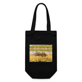elephants at the water in Namibia Africa - Gift Bag for Bottles - black - Front