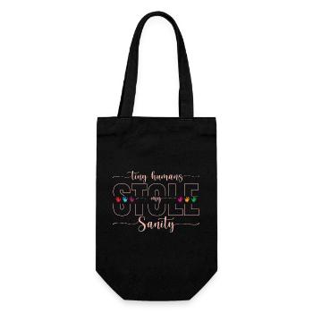Tiny Humans Stole My Sanity - Gift Bag for Bottles - black - Front