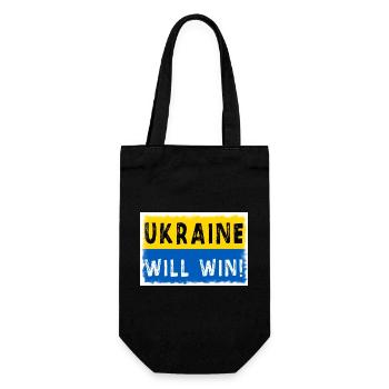 Ukraine will win - Geschenkbeutel für Flaschen - Schwarz - Vorne