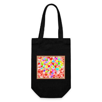 Bunte Herzen - Geschenkbeutel für Flaschen - Schwarz - Vorne