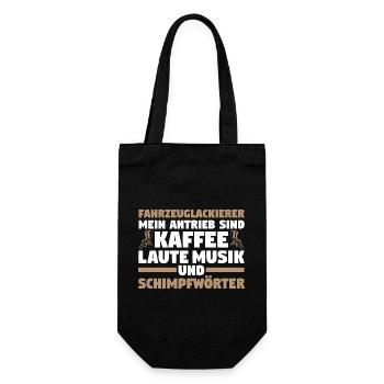 Lackierer Kaffee Autolackierer Fahrzeuglackierer - Geschenkbeutel für Flaschen - Schwarz - Vorne
