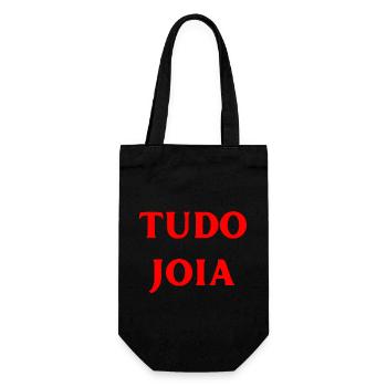 Portugiesisch Sprache glücklich Fröhlichkeit - Geschenkbeutel für Flaschen - Schwarz - Vorne