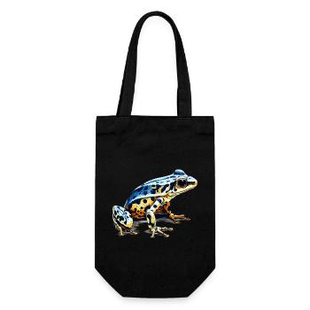 Pfeilgiftfrosch Amphibie als gefährlicher Frosch - Geschenkbeutel für Flaschen - Schwarz - Vorne