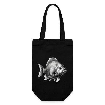 Der Piranha im Bleistift Nr. 2 - Geschenkbeutel für Flaschen - Schwarz - Vorne