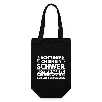 Lackierer Fahrzeuglackierer Autolackierer - Geschenkbeutel für Flaschen - Schwarz - Vorne
