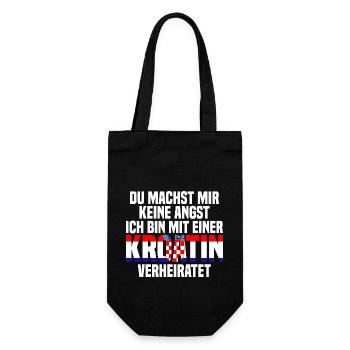 Du machst mir Keine Angst ich bin mit einer Kroati - Geschenkbeutel für Flaschen - Schwarz - Vorne