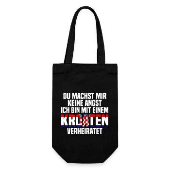 Du machst mir Keine Angst ich bin mit einem Kroate - Geschenkbeutel für Flaschen - Schwarz - Vorne