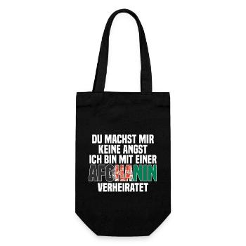 Du machst mir Keine Angst ich bin mit einer Afghan - Geschenkbeutel für Flaschen - Schwarz - Vorne
