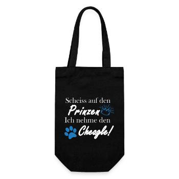 Scheiss auf den Prinzen, ich nehme den Cheagle! - Geschenkbeutel für Flaschen - Schwarz - Vorne