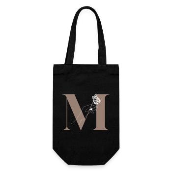 letter m magic butterfly - Gift Bag for Bottles - black - Front
