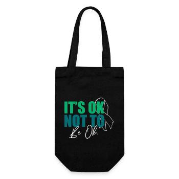 Its Okay Not To Be Okay Mental Health Bewusstsein - Geschenkbeutel für Flaschen - Schwarz - Vorne