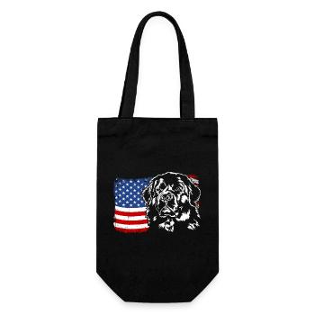 Neufundländer Amerika Fahne Hunde Wilsigns - Geschenkbeutel für Flaschen - Schwarz - Vorne