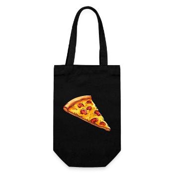 Leckere Pizza Clipart - Geschenkbeutel für Flaschen - Schwarz - Vorne