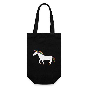 Licorne colorée - Sac à bouteille - noir - Devant