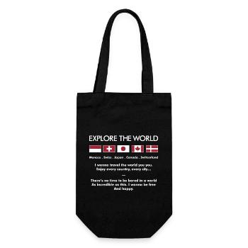 Explore The World a - Gift Bag for Bottles - black - Front