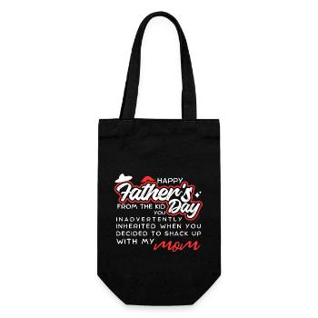 Happy Fathers Day From The Kid - Geschenkbeutel für Flaschen - Schwarz - Vorne