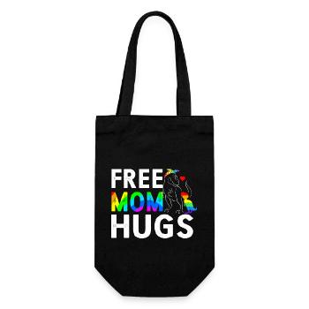 Free Mom Hugs - Geschenkbeutel für Flaschen - Schwarz - Vorne