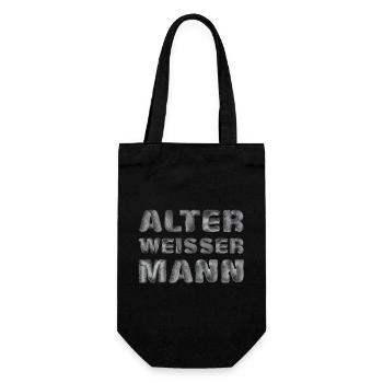 Alter weißer Mann - Geschenkbeutel für Flaschen - Schwarz - Vorne