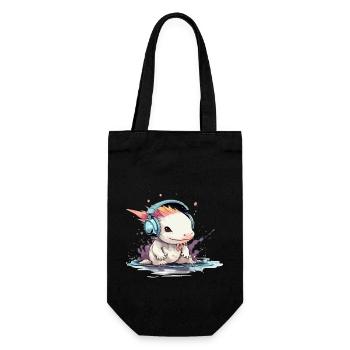 Bizi the audiophile axolotl - Gift Bag for Bottles - black - Front