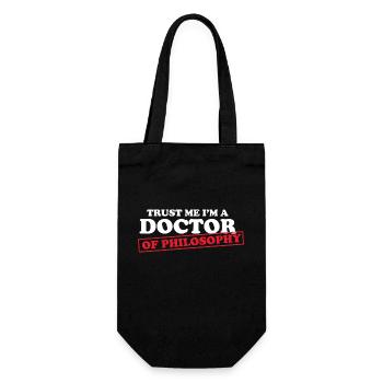 Trust Me Im A Doctor Philosophie Lehrer Poesie - Geschenkbeutel für Flaschen - Schwarz - Vorne