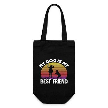 Mon chien est mon meilleur ami - Sac à bouteille - noir - Devant