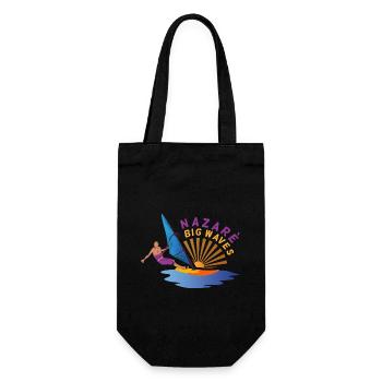 Nazare Portugal Big Waves Windsurfers - Gift Bag for Bottles - black - Front