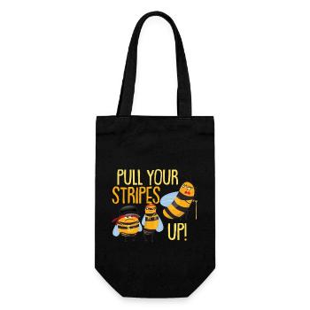 Pull Your Stripes Up | Funny Bee Clothing - Gift Bag for Bottles - black - Front