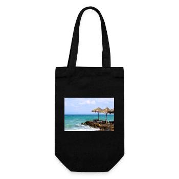 Summer Sun Beach Sea Poster - Gift Bag for Bottles - black - Front