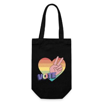 Vote for Pride & Peace - Geschenkbeutel für Flaschen - Schwarz - Vorne