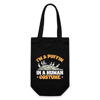 puffin puffin auke birds Lunde - Gift Bag for Bottles - black - Front