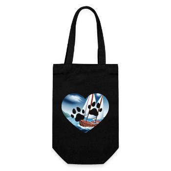 Voile, Voile, Chien, Marin, Voilier, Chiens - Sac à bouteille - noir - Devant