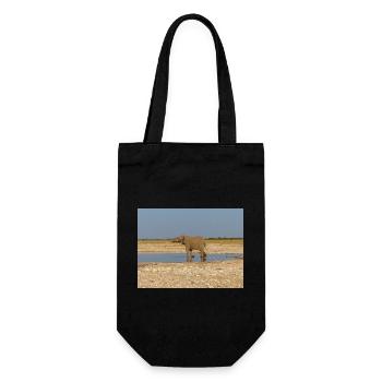 elephant and Landscape in a Etosha National Park - Gift Bag for Bottles - black - Front