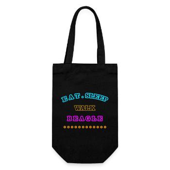Manger, dormir, marcher, Beagle - Sac à bouteille - noir - Devant